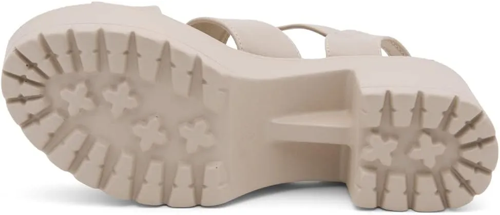 Herstyle Certain Women's Platform Sandal with Adjustable Ankle Strap Open Toe Two Bands Lug Sole Block heel shoes