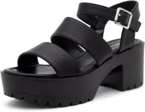 Herstyle Certain Women's Platform Sandal with Adjustable Ankle Strap Open Toe Two Bands Lug Sole Block heel shoes