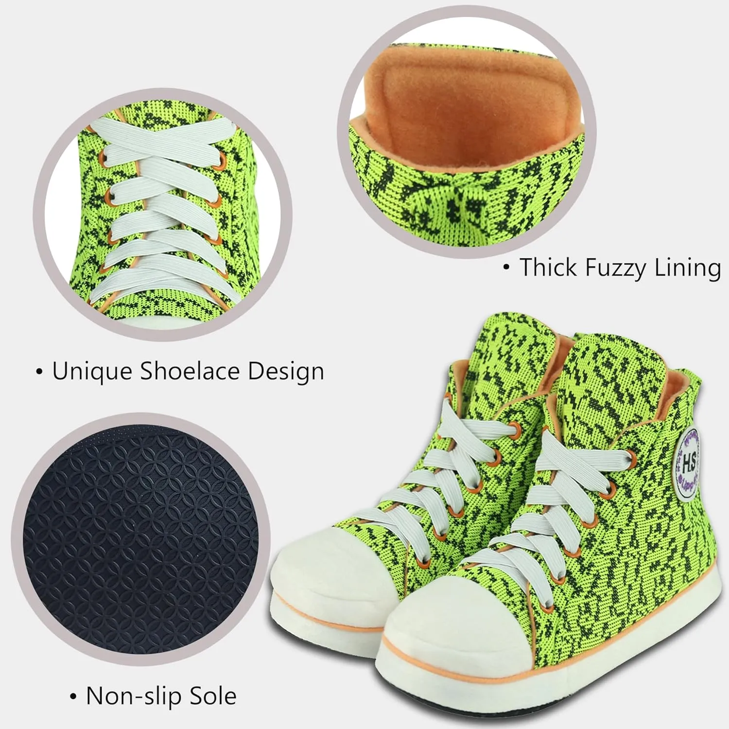 Home Slipper Men's Indoor House Sneakers Slippers, Fun Non-Slip Fashion Boots