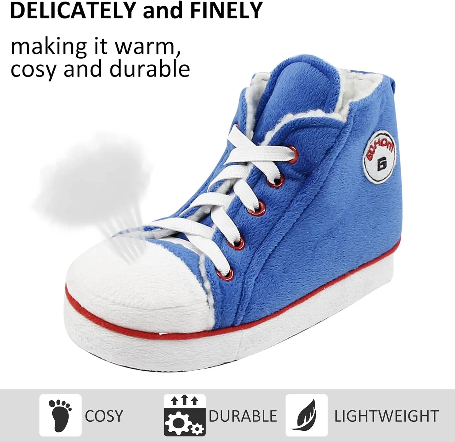 House Sneaker Slippers for Men Warm Winter Funny Cozy Indoor Sneakers Slipper Shoes Boys