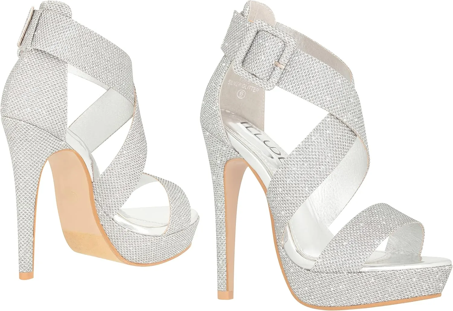 ILLUDE Women's High Heels Open Toe Ankle Strap Stilettos Platform Sexy Party Heeled Sandals – Cake