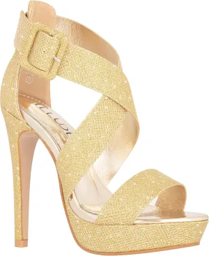 ILLUDE Women's High Heels Open Toe Ankle Strap Stilettos Platform Sexy Party Heeled Sandals – Cake
