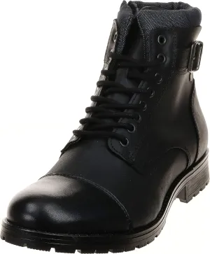 JACK & JONES Men's Jfwalbany Leather Brown Stone Sts Biker Boots