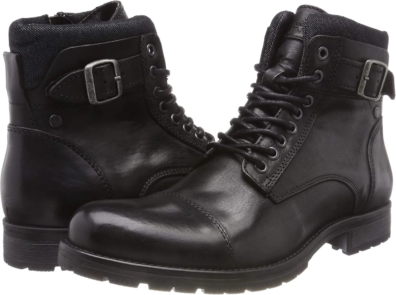 JACK & JONES Men's Jfwalbany Leather Brown Stone Sts Biker Boots