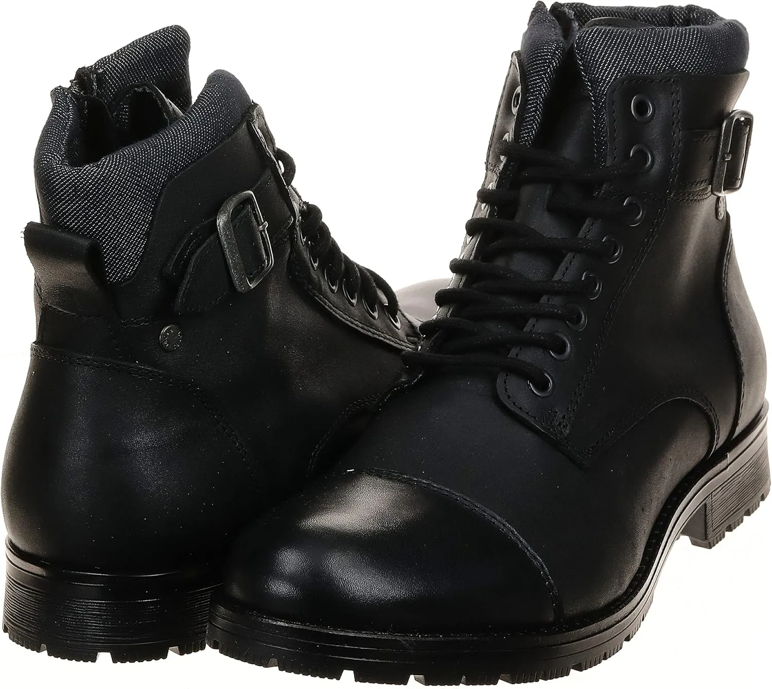 JACK & JONES Men's Jfwalbany Leather Brown Stone Sts Biker Boots