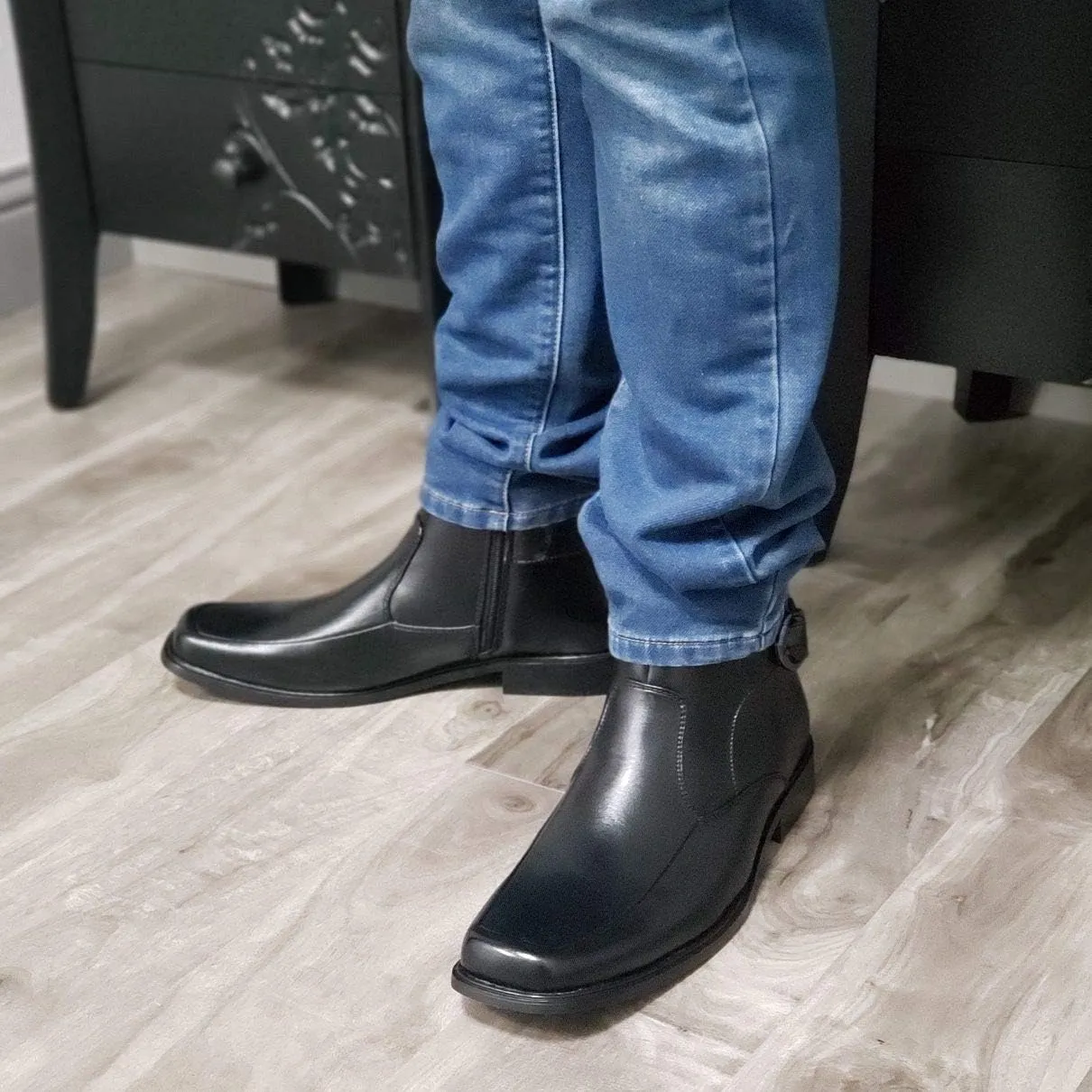 Jazamé Men's 49417 Tall Western Style Riding Square Toe Chelsea Dress Boots Botas Bota