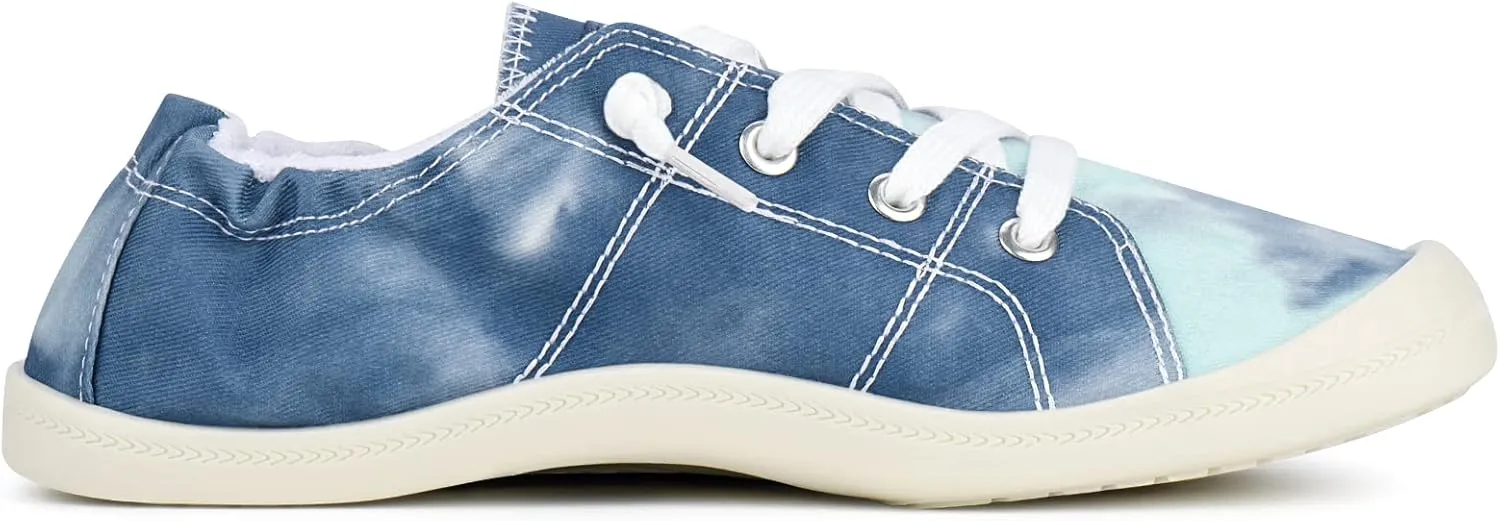 JENN ARDOR Women’s Low Top Canvas Slip On Sneaker Comfort Casual Shoes Walking Flats