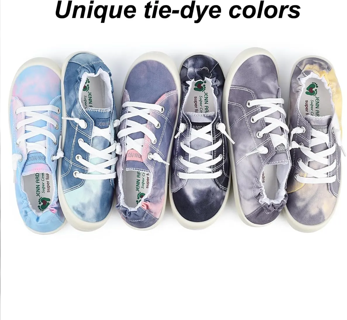 JENN ARDOR Women’s Low Top Canvas Slip On Sneaker Comfort Casual Shoes Walking Flats
