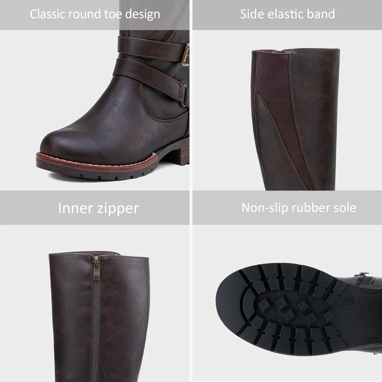 Jeossy Women's 9659 Knee High Boots, Riding Horse Tall Boots with Elastic Band and Side Zipper