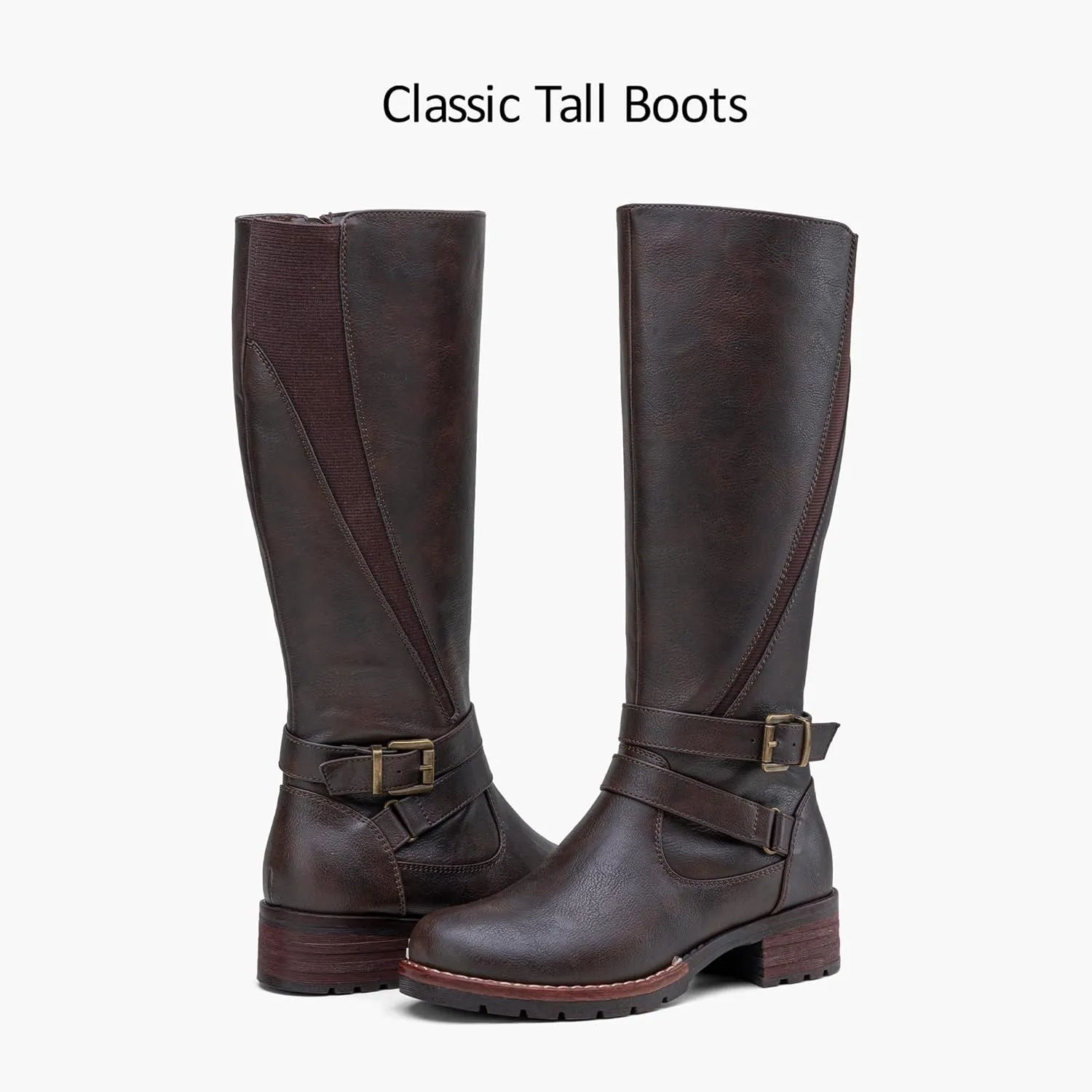 Jeossy Women's 9659 Knee High Boots, Riding Horse Tall Boots with Elastic Band and Side Zipper