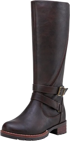 Jeossy Women's 9659 Knee High Boots, Riding Horse Tall Boots with Elastic Band and Side Zipper