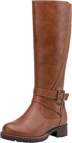 Jeossy Women's 9659 Knee High Boots, Riding Horse Tall Boots with Elastic Band and Side Zipper