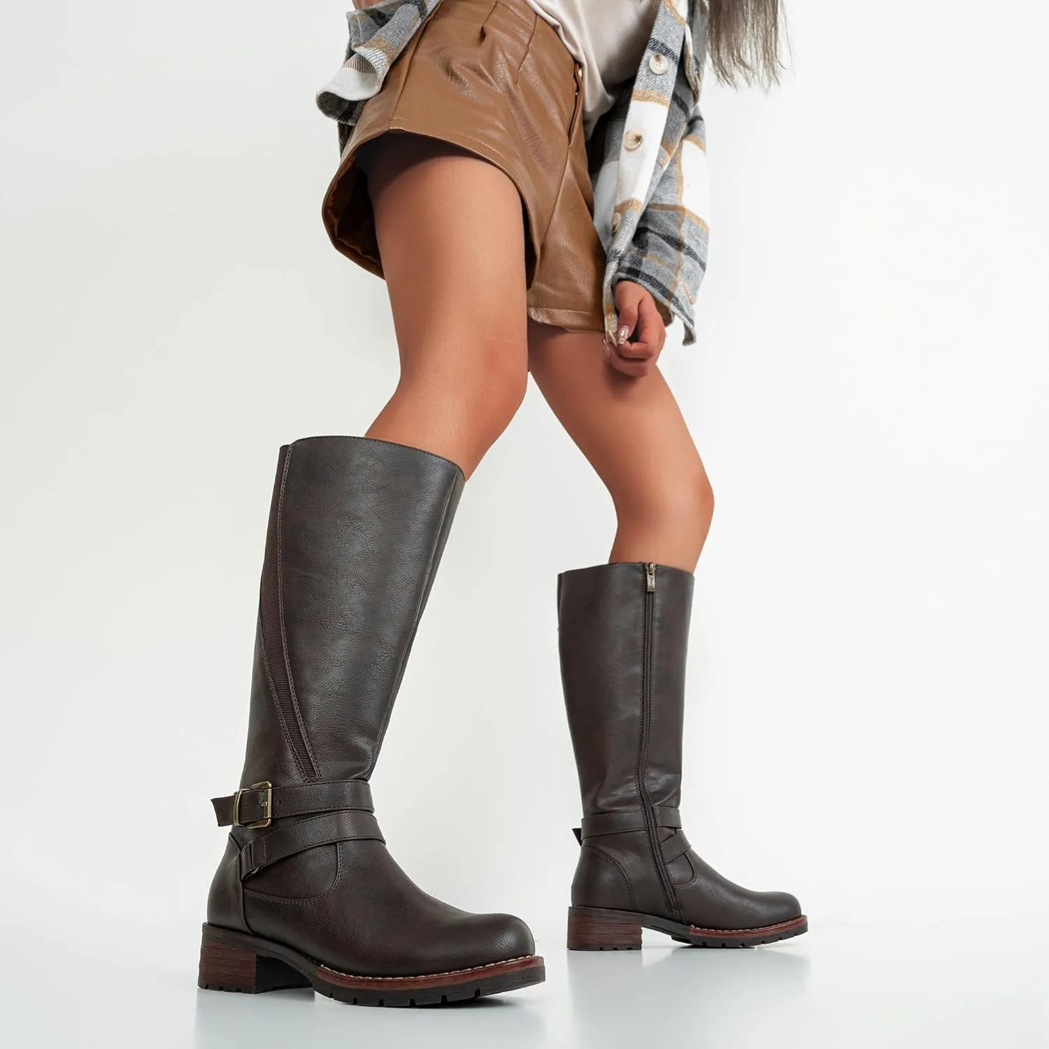 Jeossy Women's 9659 Knee High Boots, Riding Horse Tall Boots with Elastic Band and Side Zipper