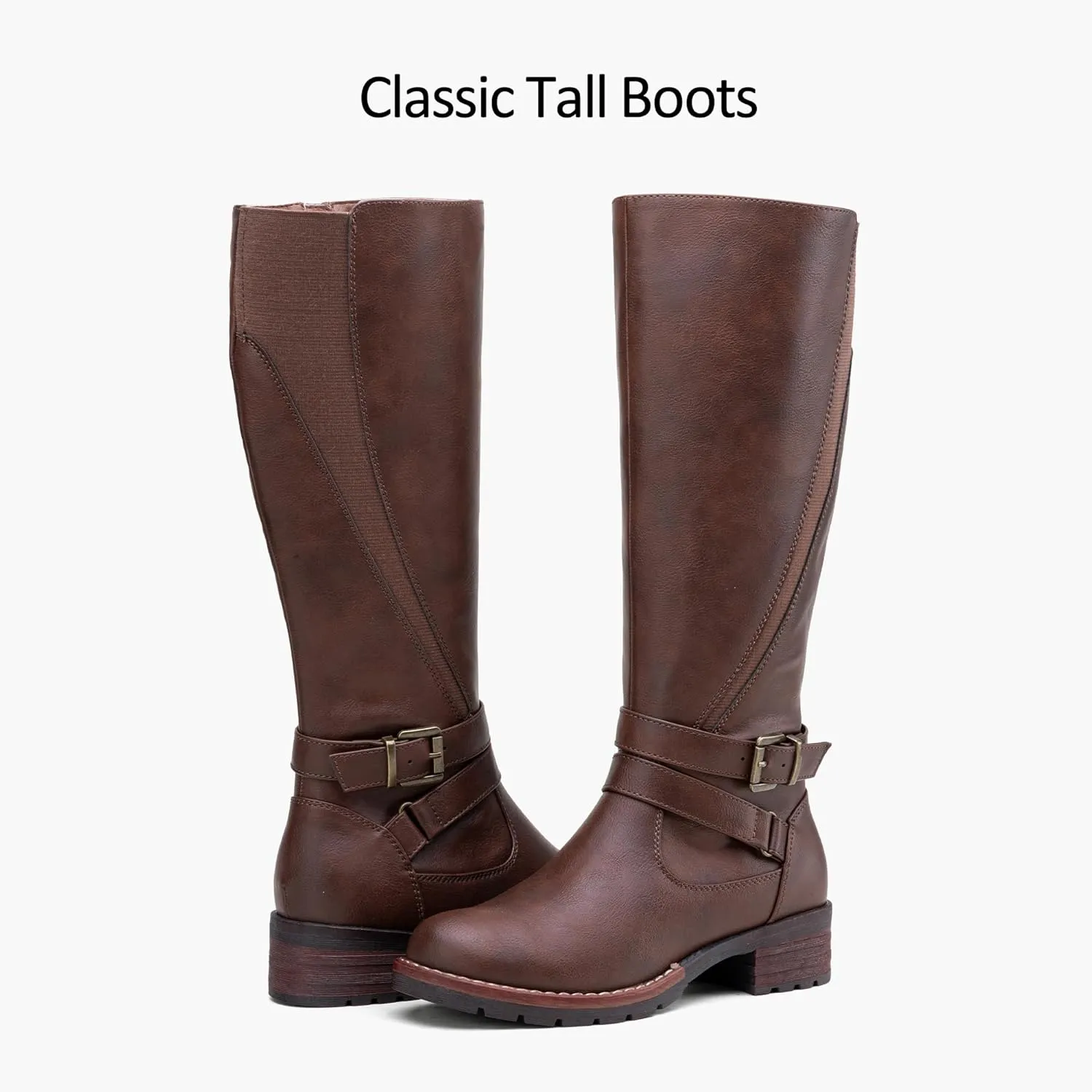 Jeossy Women's 9659 Knee High Boots, Riding Horse Tall Boots with Elastic Band and Side Zipper
