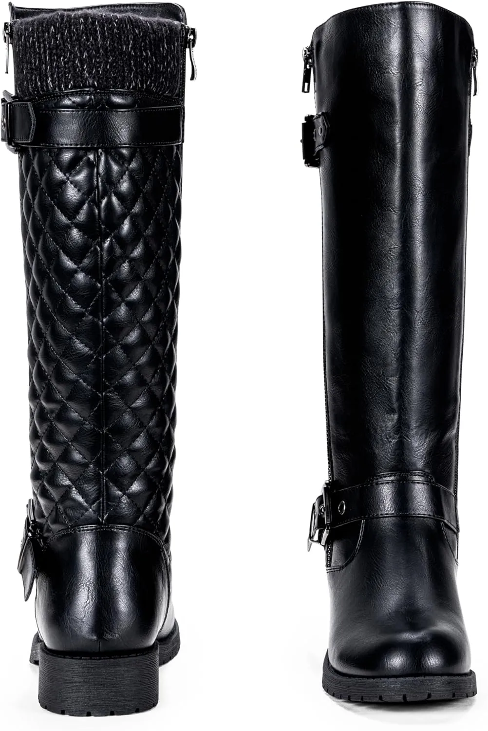 Jeossy Women's Knee High Riding Tall Boots, Comfortable with Metal Buckle and Zipper Boots with Wide Calf