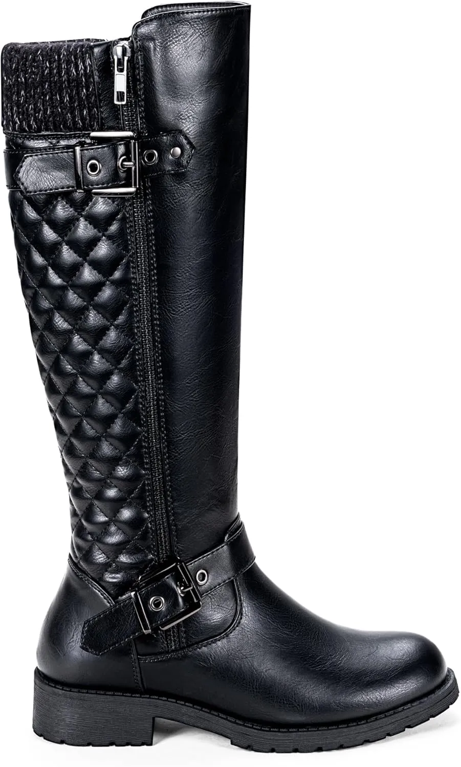 Jeossy Women's Knee High Riding Tall Boots, Comfortable with Metal Buckle and Zipper Boots with Wide Calf