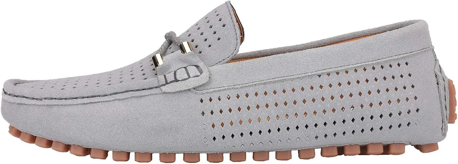 JIONS Mens Driving Penny Loafers Suede Moccasins Slip On Casual Dress Boat Shoes