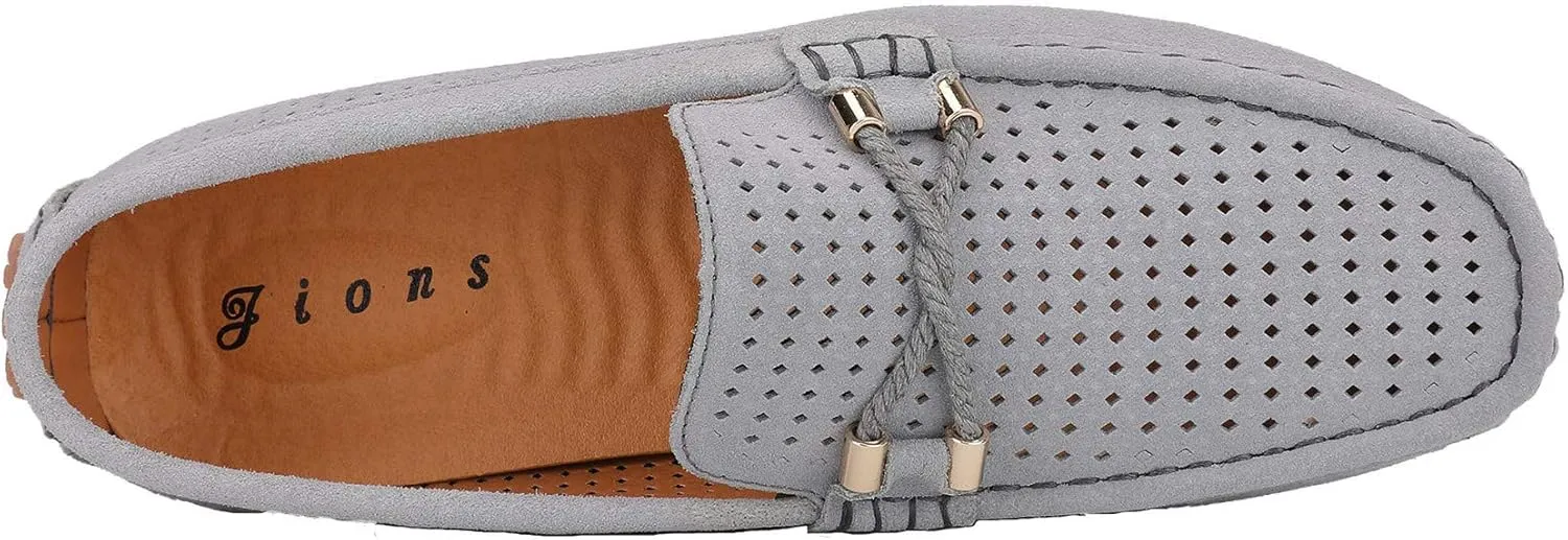 JIONS Mens Driving Penny Loafers Suede Moccasins Slip On Casual Dress Boat Shoes