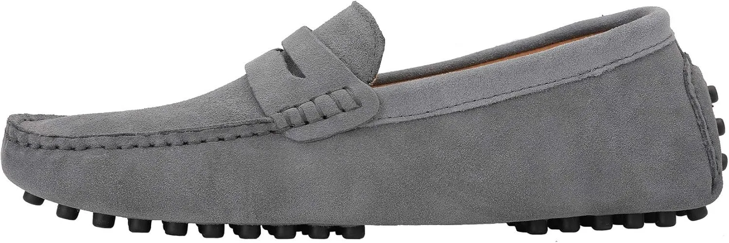 JIONS Mens Driving Penny Loafers Suede Moccasins Slip On Casual Dress Boat Shoes