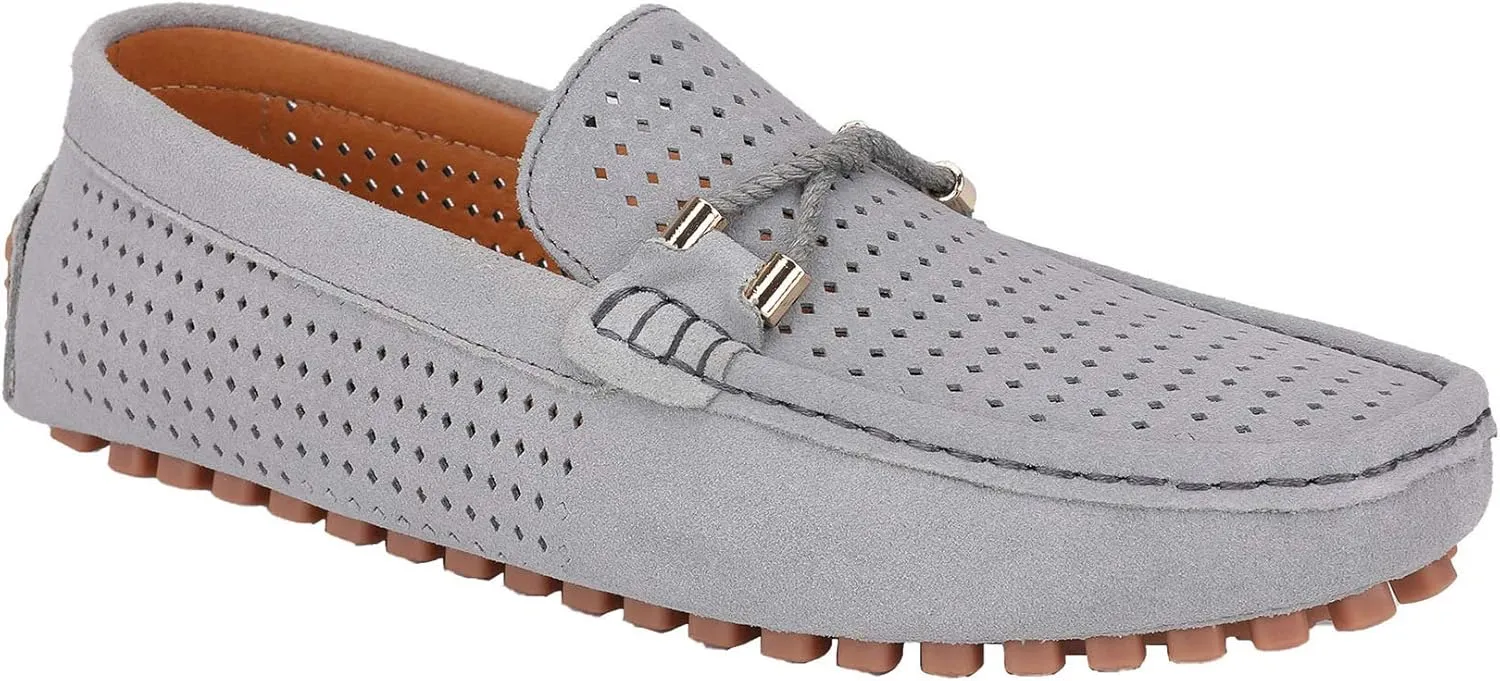 JIONS Mens Driving Penny Loafers Suede Moccasins Slip On Casual Dress Boat Shoes