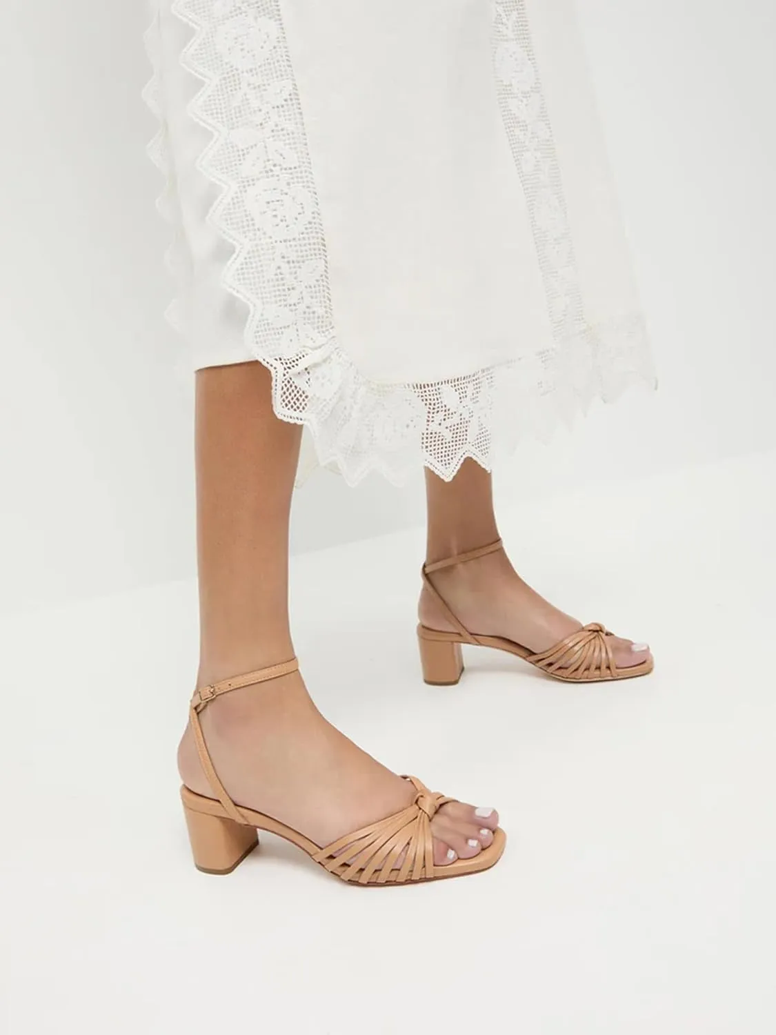 JORISTIMO Women's Bow Knot Heeled Sandals Raffia Espadrilles Open Square Toe Block Slingback Adjustable Ankle Strap Chunky Heels