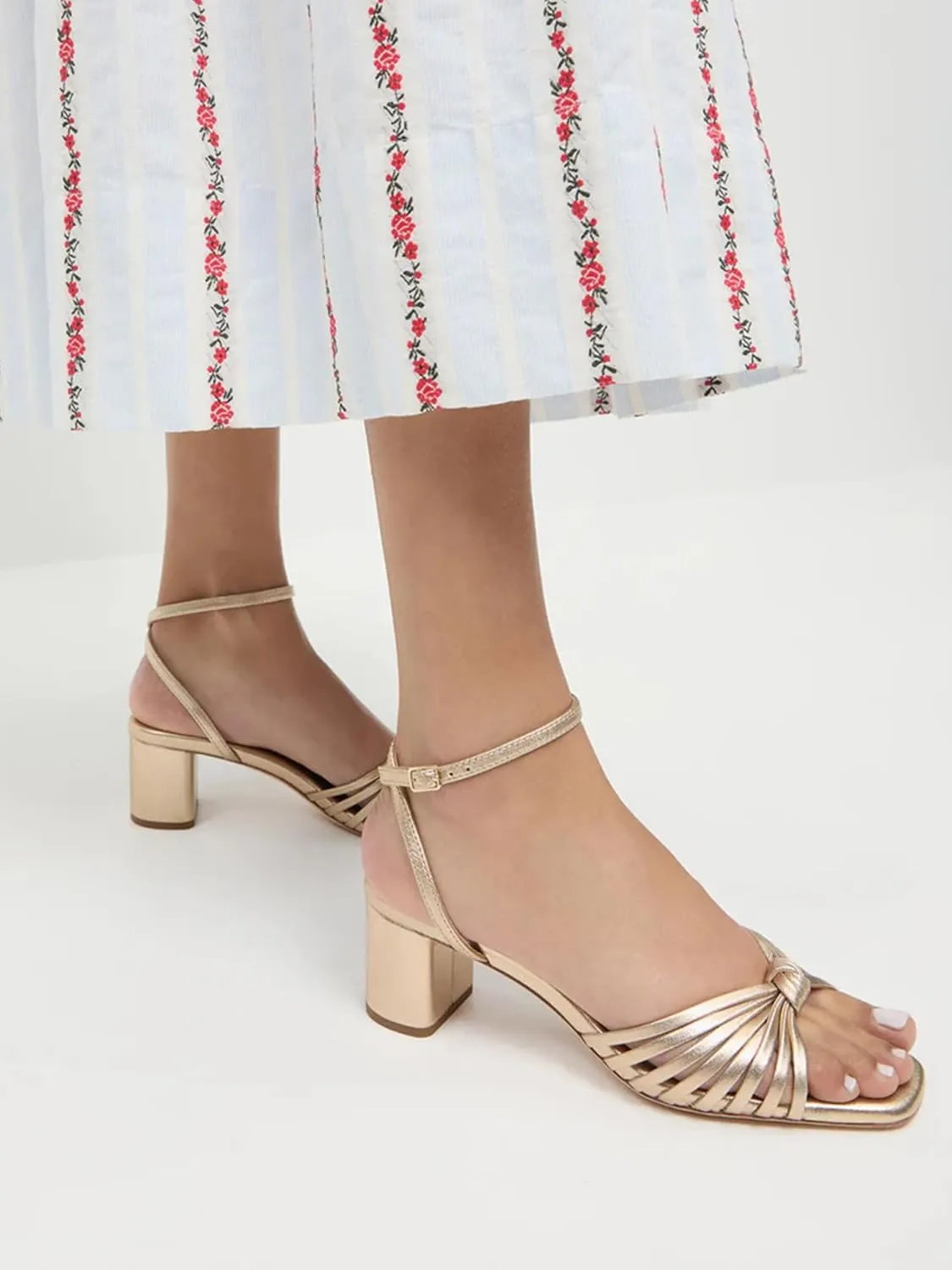 JORISTIMO Women's Bow Knot Heeled Sandals Raffia Espadrilles Open Square Toe Block Slingback Adjustable Ankle Strap Chunky Heels