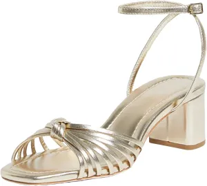 JORISTIMO Women's Bow Knot Heeled Sandals Raffia Espadrilles Open Square Toe Block Slingback Adjustable Ankle Strap Chunky Heels