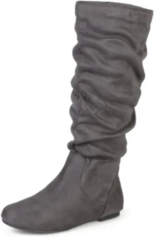 Journee Collection Womens Rebecca-02 Round Toe Riding Boots - 10 - Grey