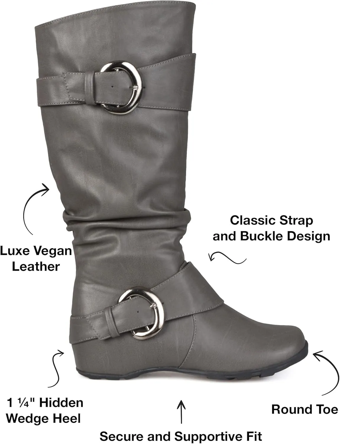Journee Womens Paris Hidden Wedge Riding Boots