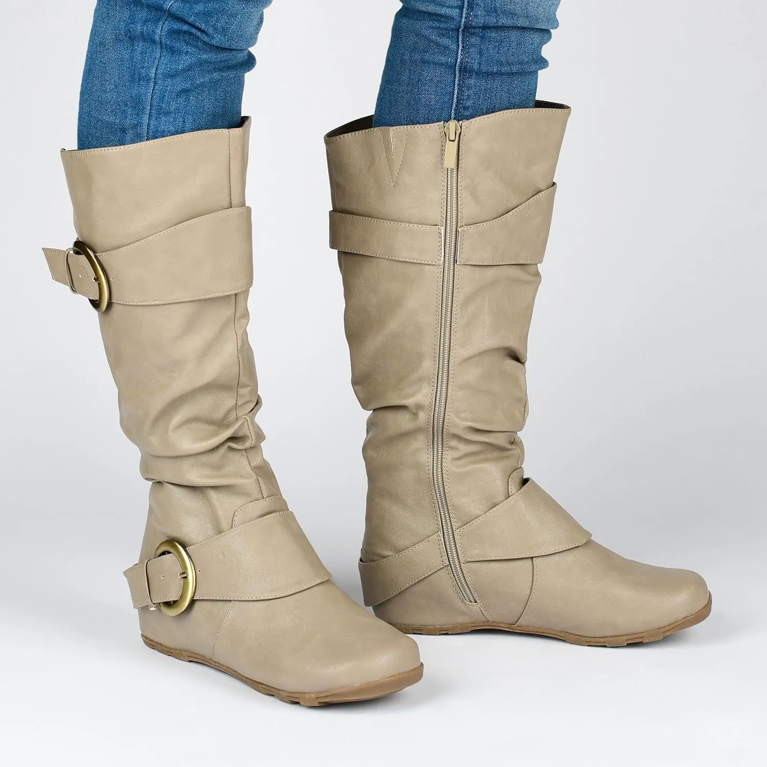 Journee Womens Paris Hidden Wedge Riding Boots