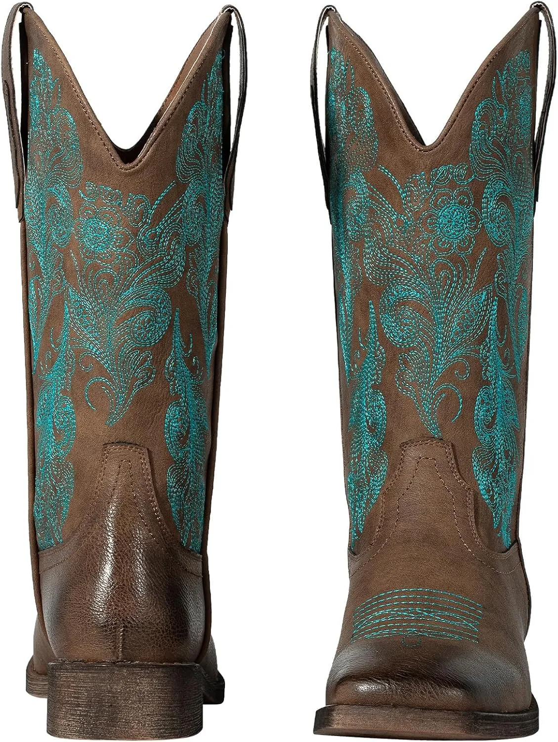 J's.o.l.e Ladies Floral Cowboy Boots for Women Square Toe Cowgirl Boots Fashion Western Boots