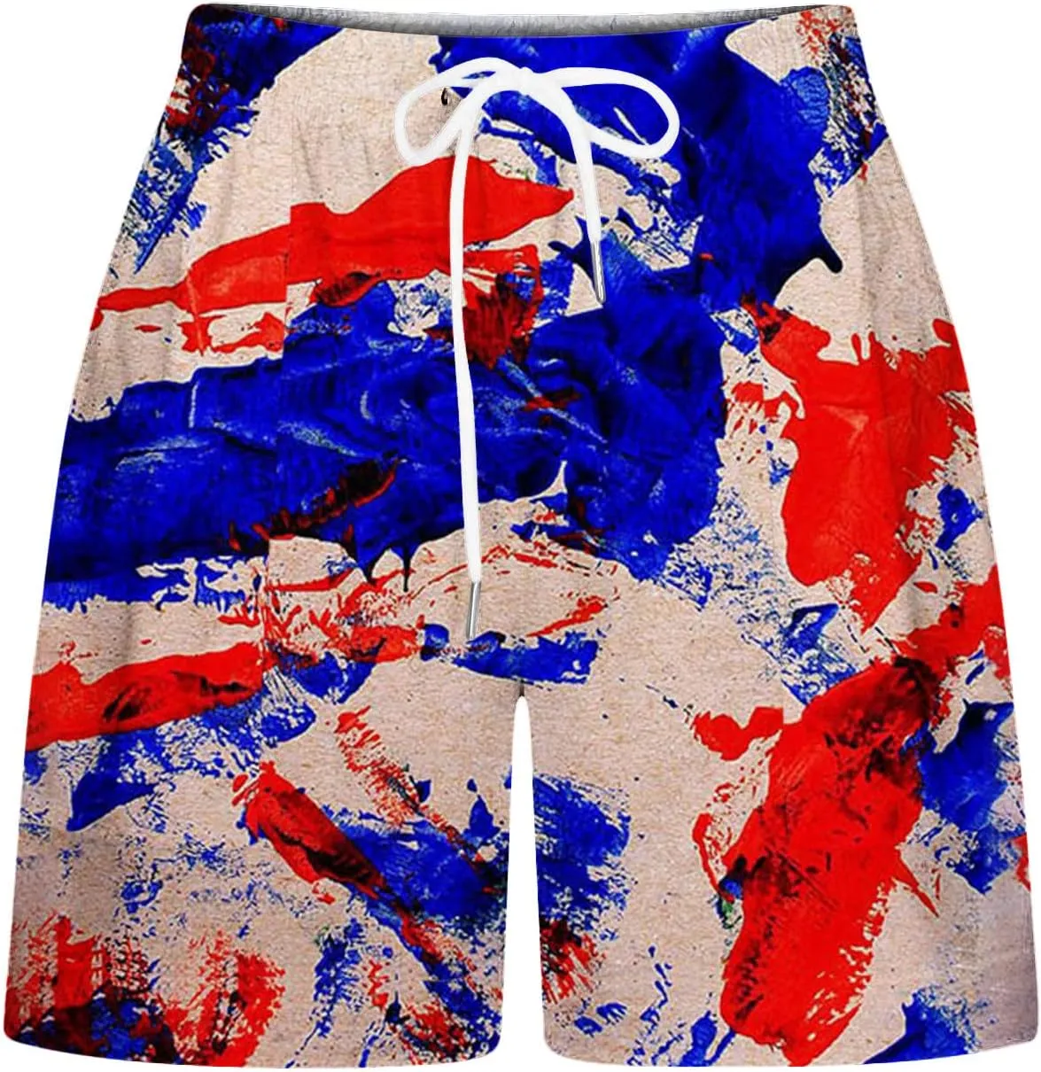 July 4th Shorts for Women American Flag Printed Drawstring Elastic Waist Shorts Party in The USA Summer Fashion 2023