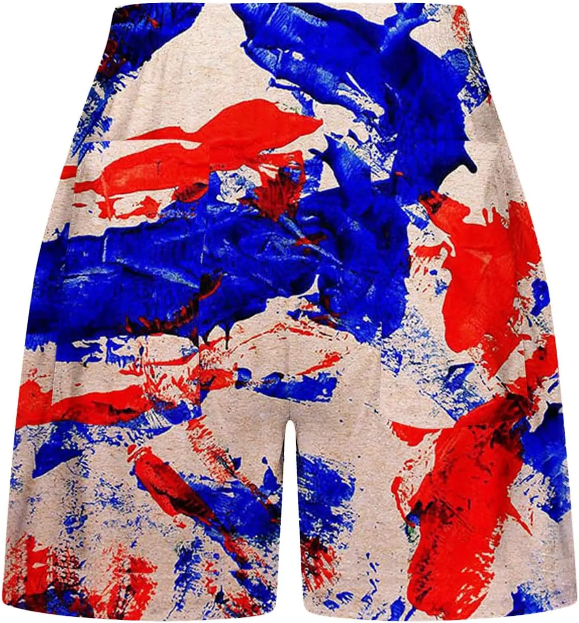 July 4th Shorts for Women American Flag Printed Drawstring Elastic Waist Shorts Party in The USA Summer Fashion 2023