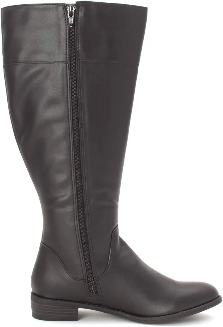 Karen Scott Womens Deliee 2 Zipper Round Toe Riding Boots