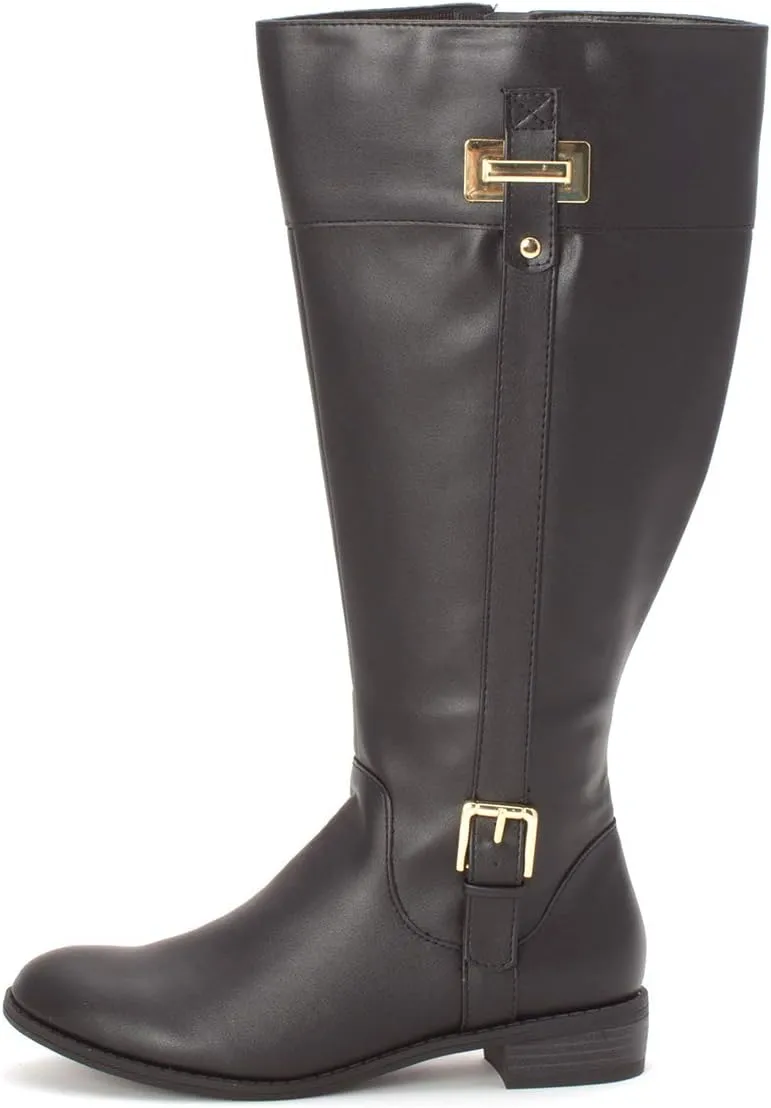 Karen Scott Womens Deliee 2 Zipper Round Toe Riding Boots