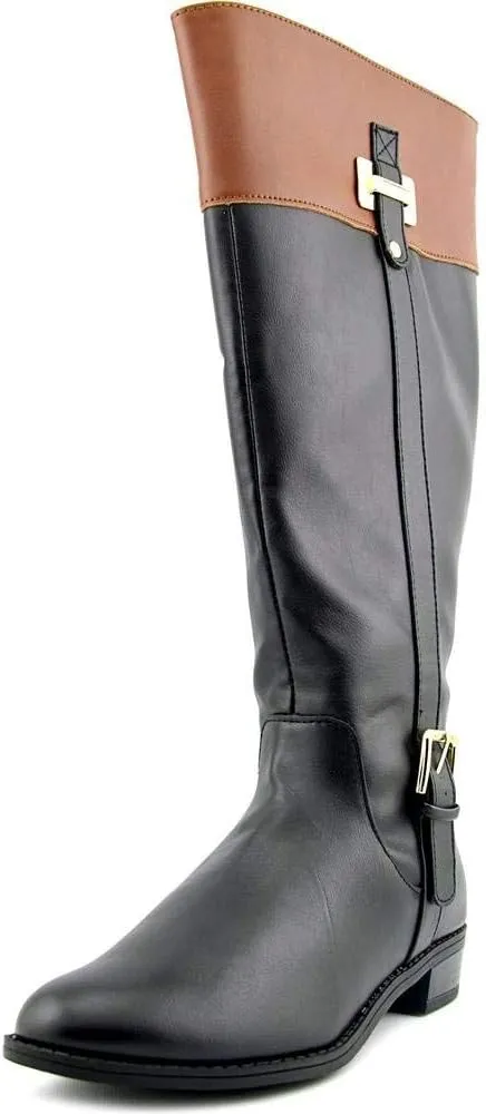 Karen Scott Womens Deliee 2 Zipper Round Toe Riding Boots