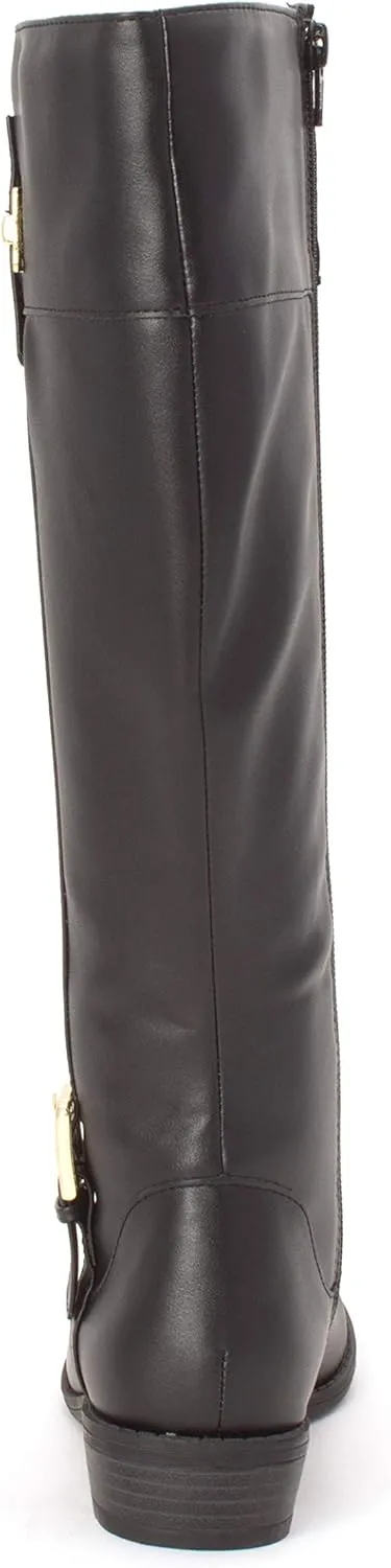 Karen Scott Womens Deliee 2 Zipper Round Toe Riding Boots