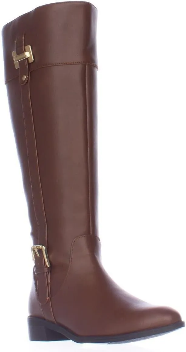 Karen Scott Womens Deliee 2 Zipper Round Toe Riding Boots