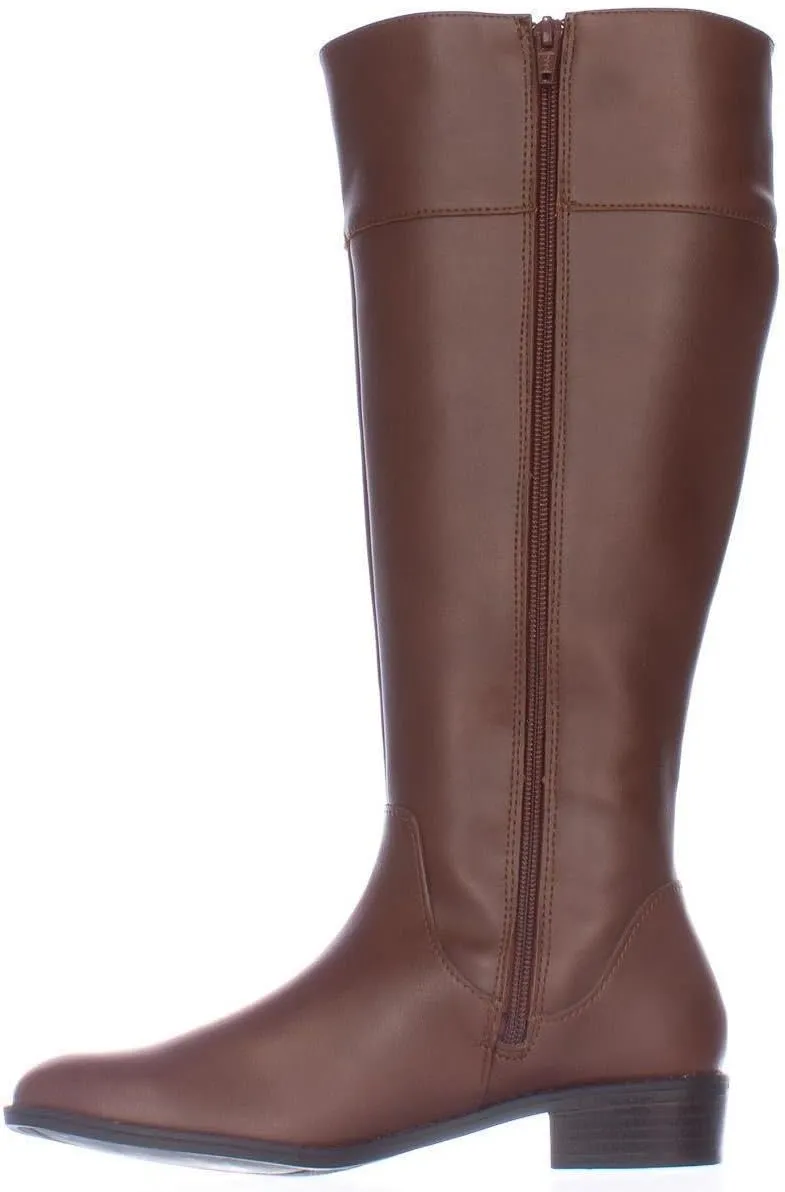Karen Scott Womens Deliee 2 Zipper Round Toe Riding Boots