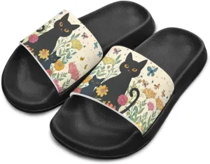 Kids Slide Sandals Cat Themed Anti-Slip Girls Boys Sandals for Beach