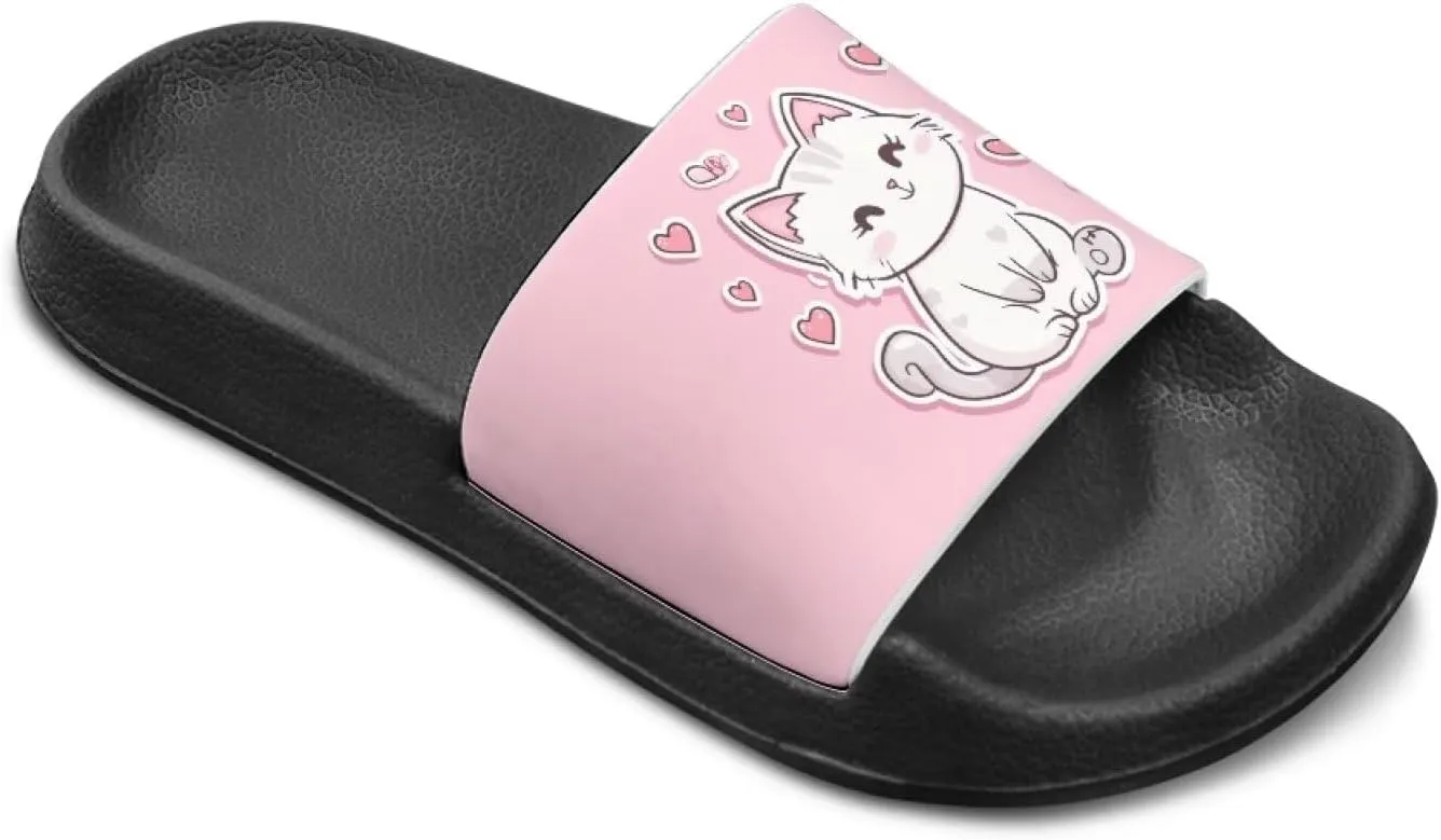 Kids Slide Sandals Cat Themed Anti-Slip Girls Boys Sandals for Beach