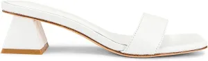 KIFUWUI Heeled Slide Sandals for Women Pump Mules Chunky Low Heels Opened Square Toe Slip on Summer Dress Casual Shoes