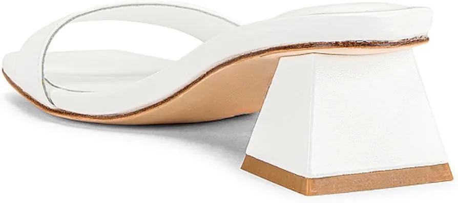 KIFUWUI Heeled Slide Sandals for Women Pump Mules Chunky Low Heels Opened Square Toe Slip on Summer Dress Casual Shoes