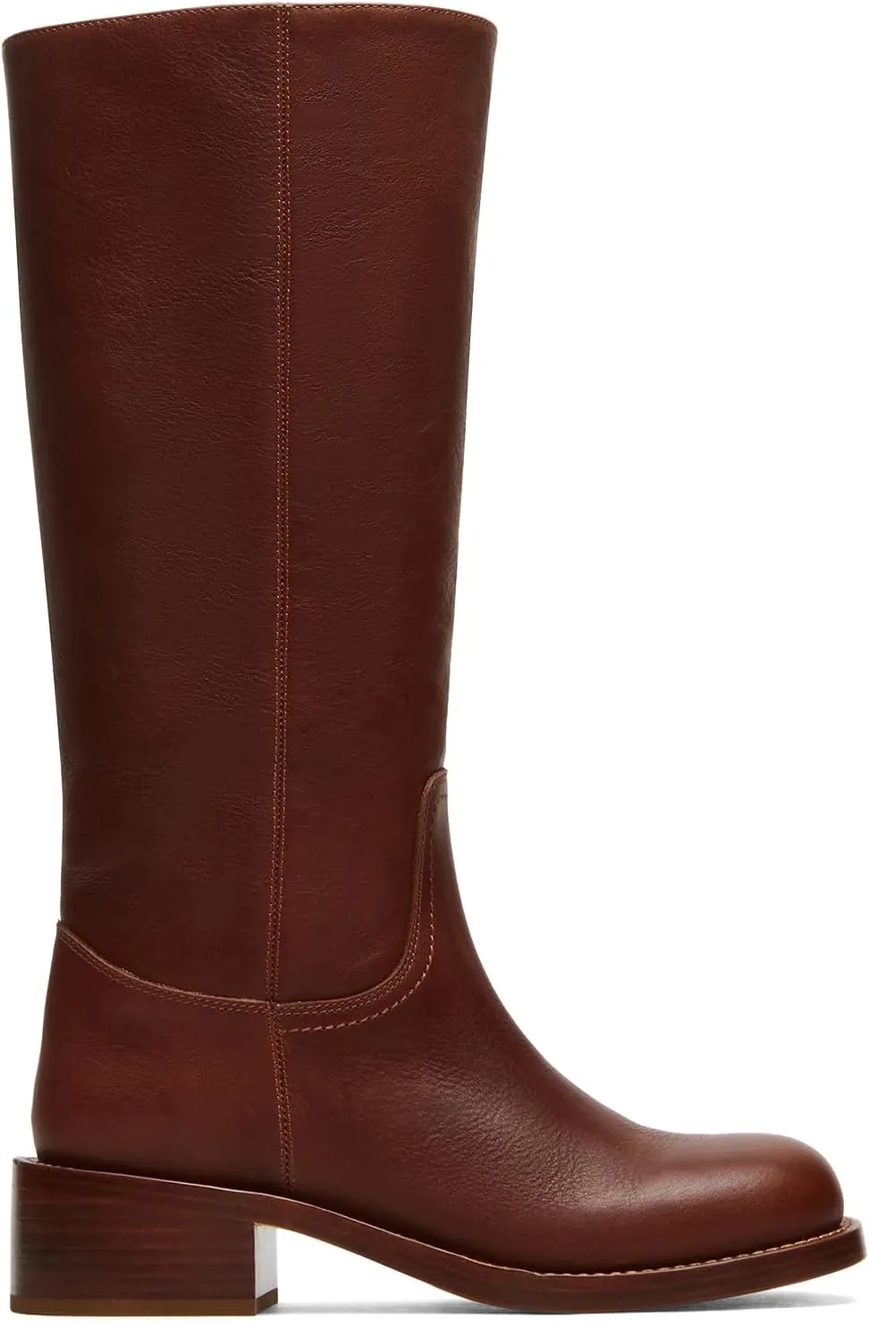 Knee High Boots for Women Square Toe Chunky Block Heel Tall Boots Wide Calf Casual Comfortable Long Biker Boots Low Heel Womens Boots