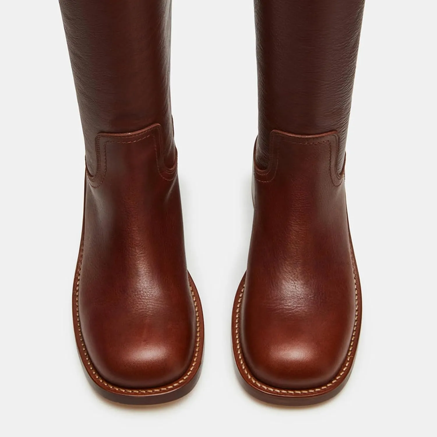 Knee High Boots for Women Square Toe Chunky Block Heel Tall Boots Wide Calf Casual Comfortable Long Biker Boots Low Heel Womens Boots
