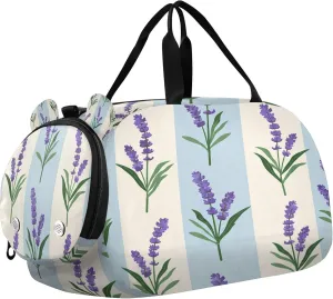 Lavender Youth Sports & Travel Duffle Bag with Shoe Compartment,Waterproof Gym Bag for Girls and Boys (Overnight Essentials Organizer)