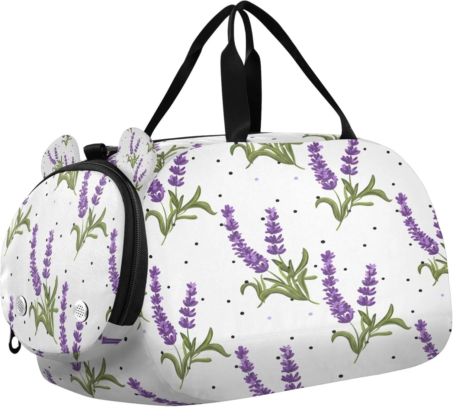 Lavender Youth Sports & Travel Duffle Bag with Shoe Compartment,Waterproof Gym Bag for Girls and Boys (Overnight Essentials Organizer)