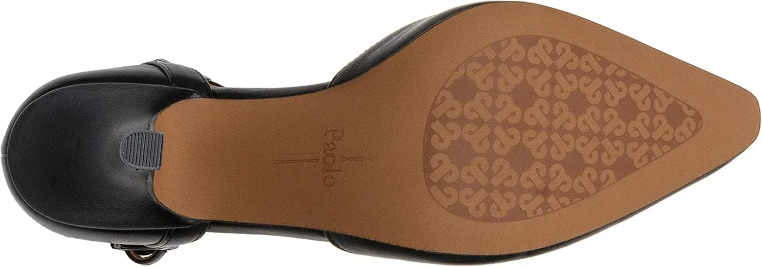 Linea Paolo - Yanka - Womens High Inset Heel Dorsay Halo Strap Studded Nappa Pumps