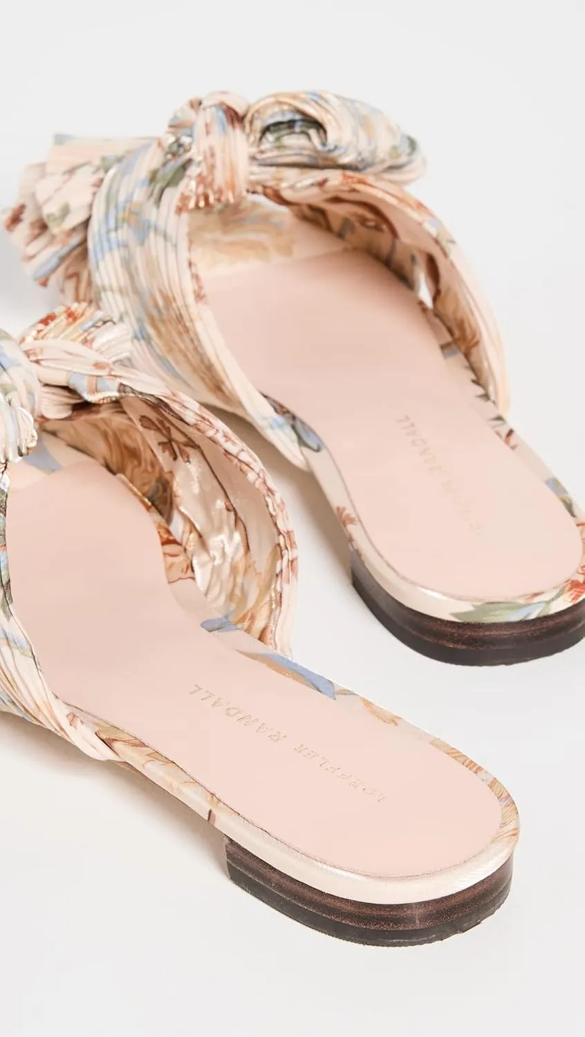 Loeffler Randall Women's Daphne Pleated Knot Flat Sandals