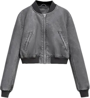 LY VAREY LIN Womens Faux Leather Varsity Jacket Biker Baseball Streetwear Casual Coat